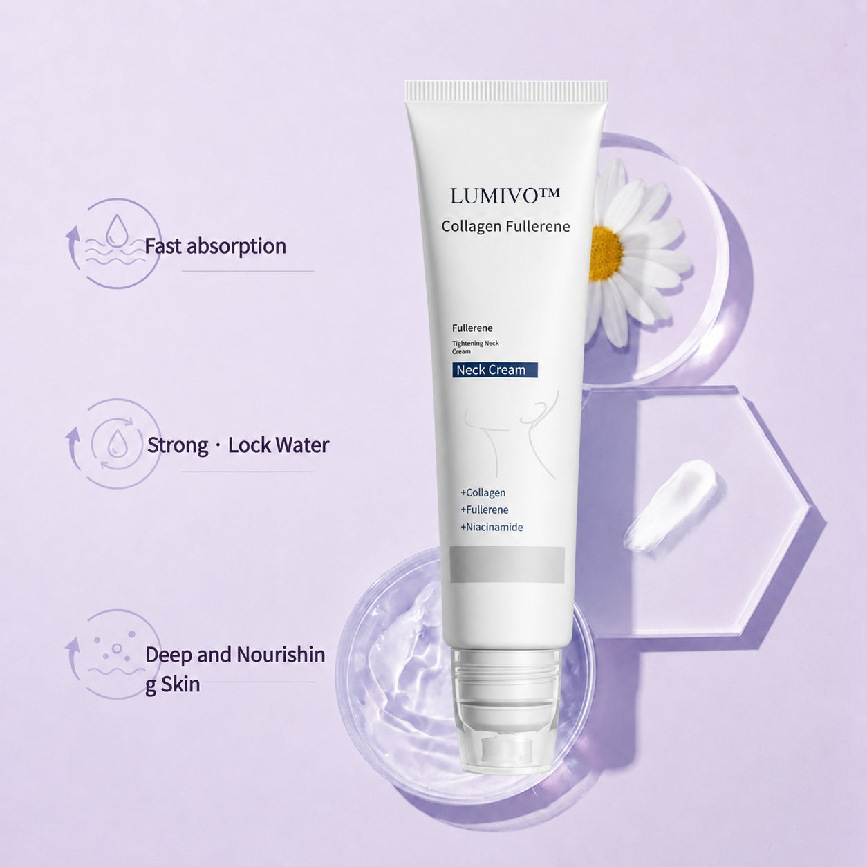 ✨ 5-Roller Neck Firming Cream Massager 💆‍♀️ Collagen Neck Care with Hyaluronic Acid, Vitamin C & E 8HZAN8