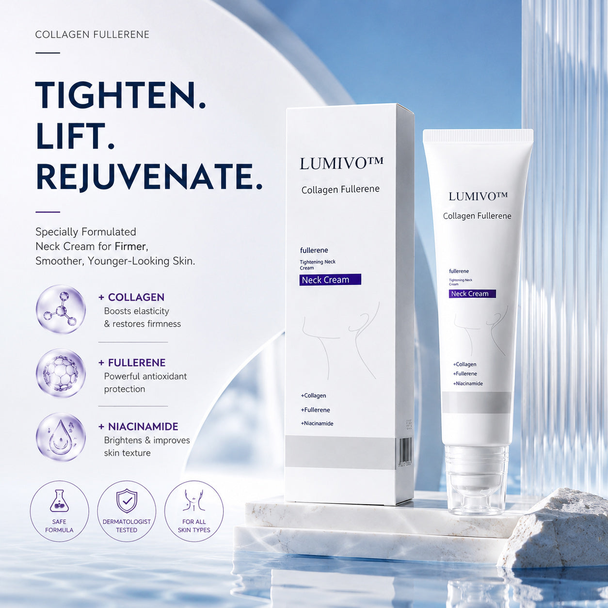 ✨ 5-Roller Neck Firming Cream Massager 💆‍♀️ Collagen Neck Care with Hyaluronic Acid, Vitamin C & E 8HZAN8