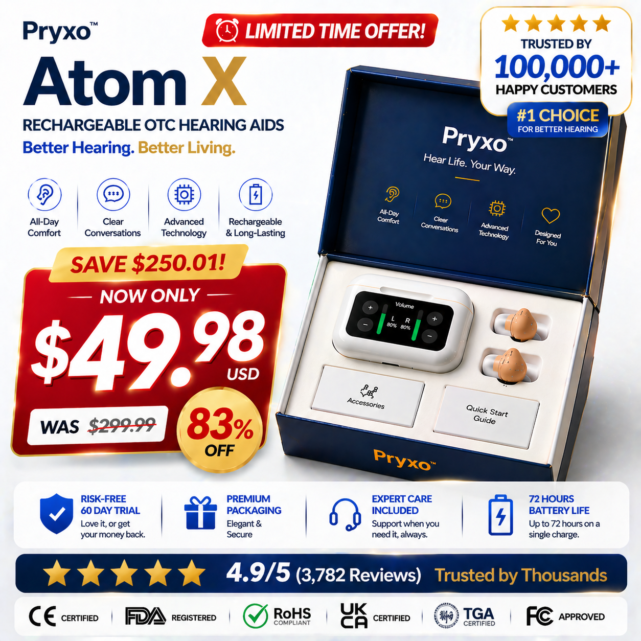🔥 Bestseller of 2026! Pryxo™ Ear-Hook Smart AI Hearing Aid – Hear Clearly, Regain Your Confidence 💖